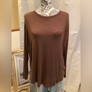 OLD NAVY Espresso Bark, Long Sleeve Luxe Tunic T-Shirt (S)
